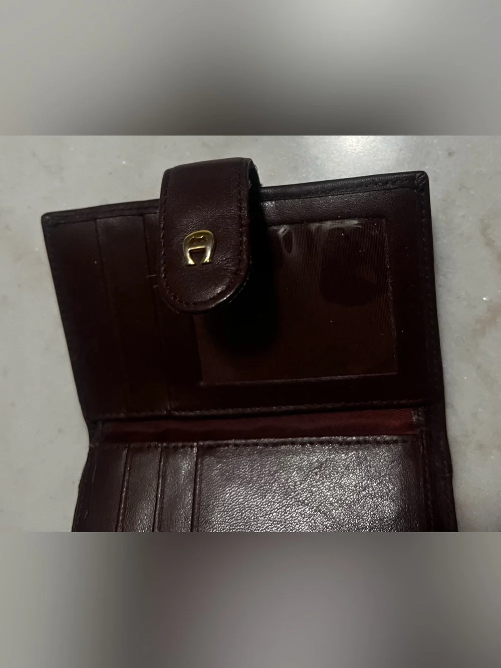 Vintage 80’s/ 90’s Etienne Aigner Oxblood Leather  Wallet Snap Closure